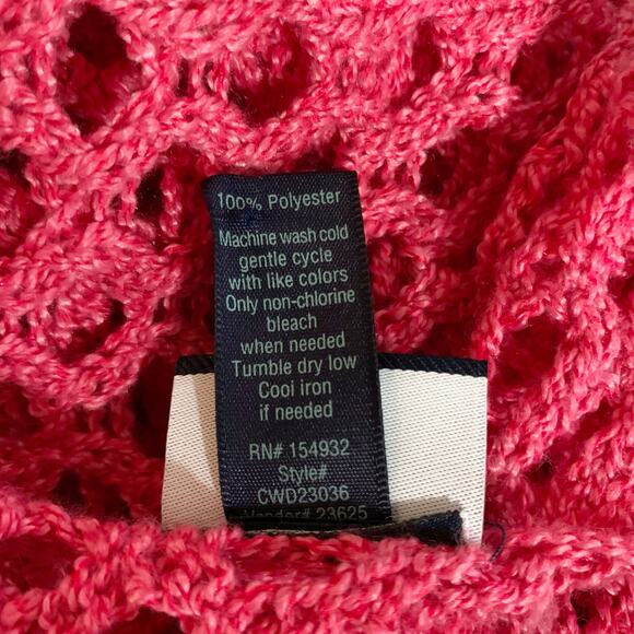 Daytrip Slouchy Cardigan Sweater Azalea Pink Open Knit Long Length Women's XS S - Picture 9 of 9